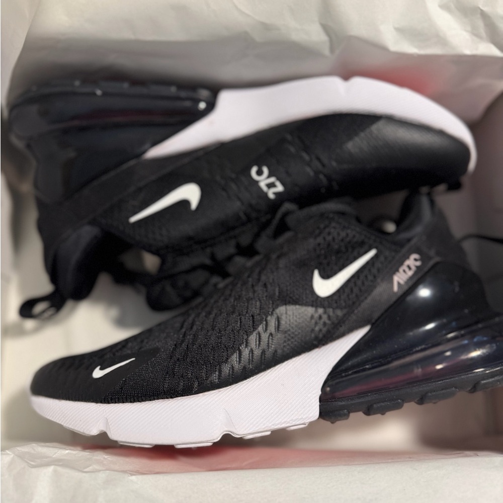 Nike Black and White Air Max 270 Athletic Sneakers
